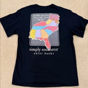 Simply Southern Navy Tee with Colorful Map Design